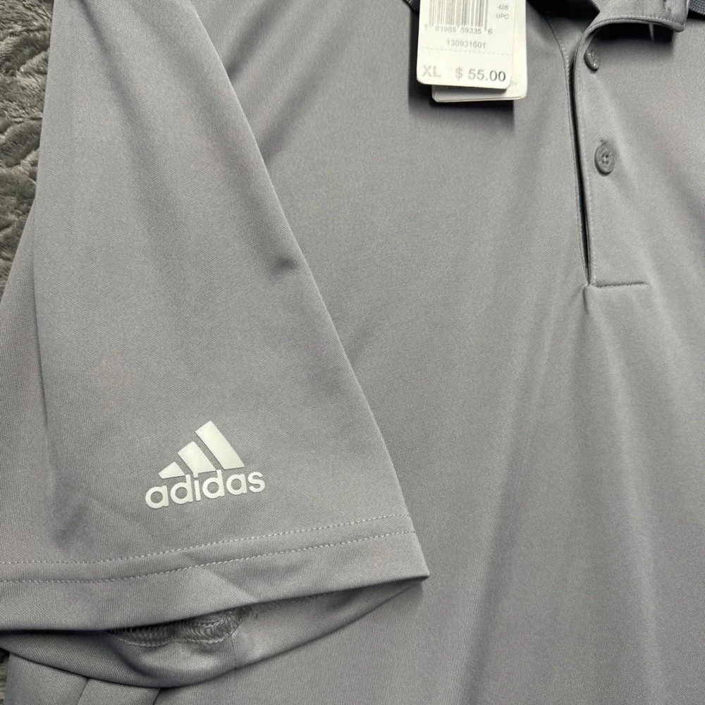 Adidas Mens Adi‎ Perf Golf Polo Shirt Grey Three Primegreen GQ3127 XL New (1613)